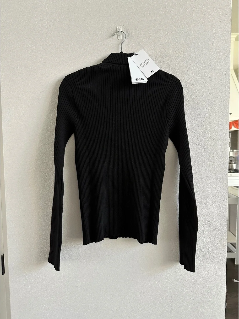 Courreges Reedition Rib Knit Mockneck Sweater NEW Size Medium